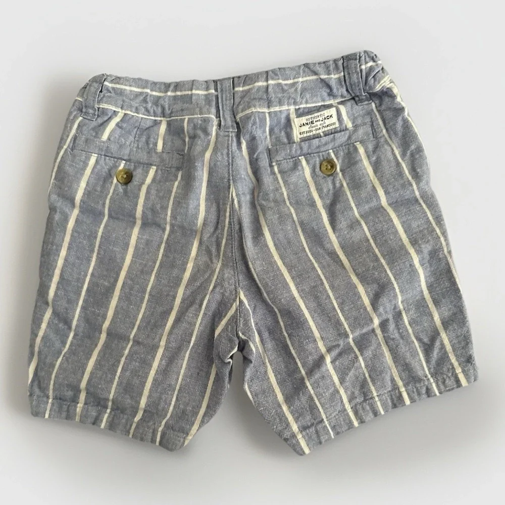 Janie and Jack Boys Size 4 Striped Shorts‎ Blue White Summer Casual Preppy